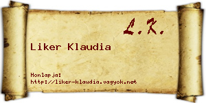 Liker Klaudia névjegykártya